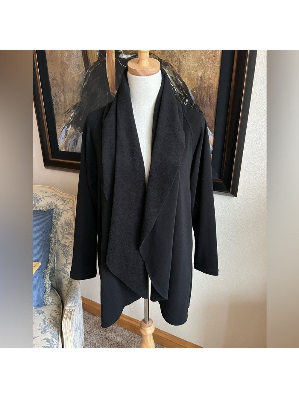 NWOT Drew Waterfall Black Cardigan Size S